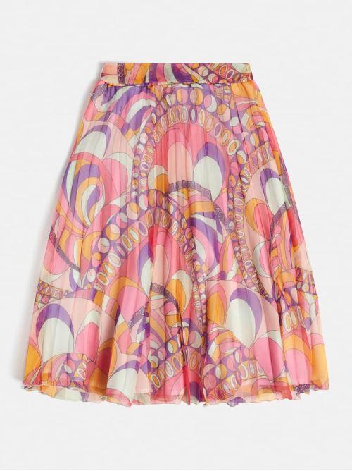 PLEATED CHIFFON MIDI SKIRT J3GD01WA2T0/P30P GUESS