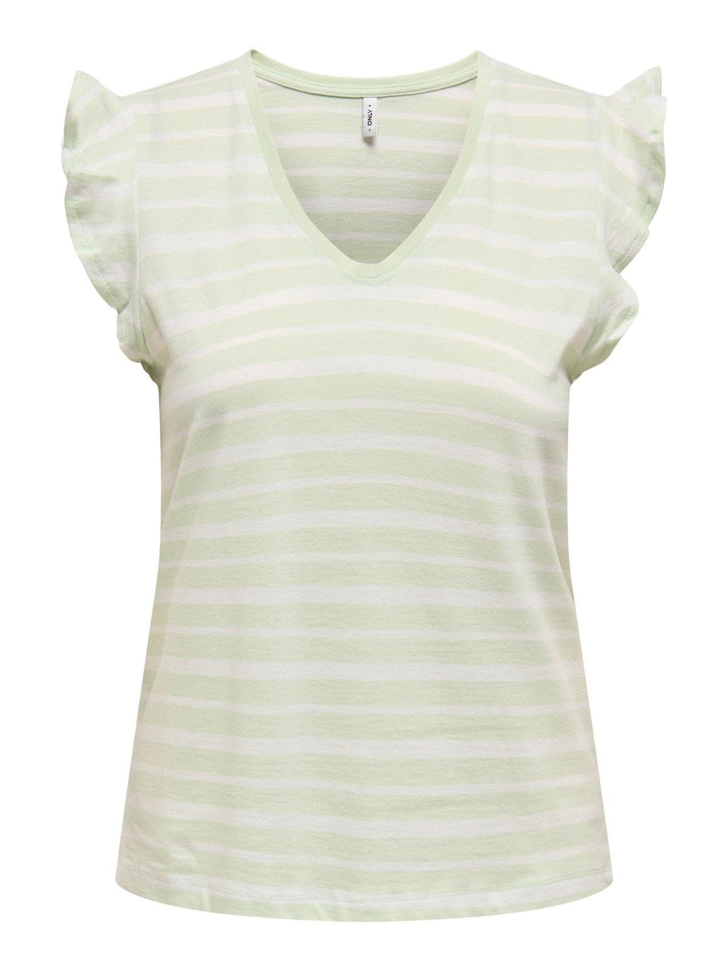 ONLMAY LIFE S/S FRILL V-NECK TOP BOX JRS 