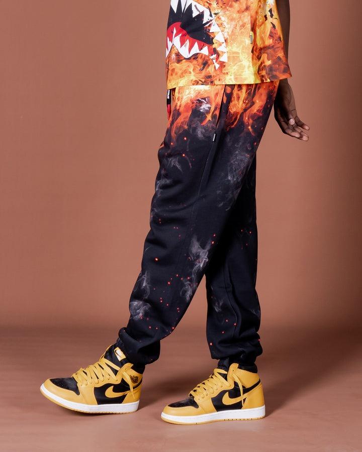 SHARK ON FIRE PANTS BLACK SP382BLK/BLACK SPRAYGROUND