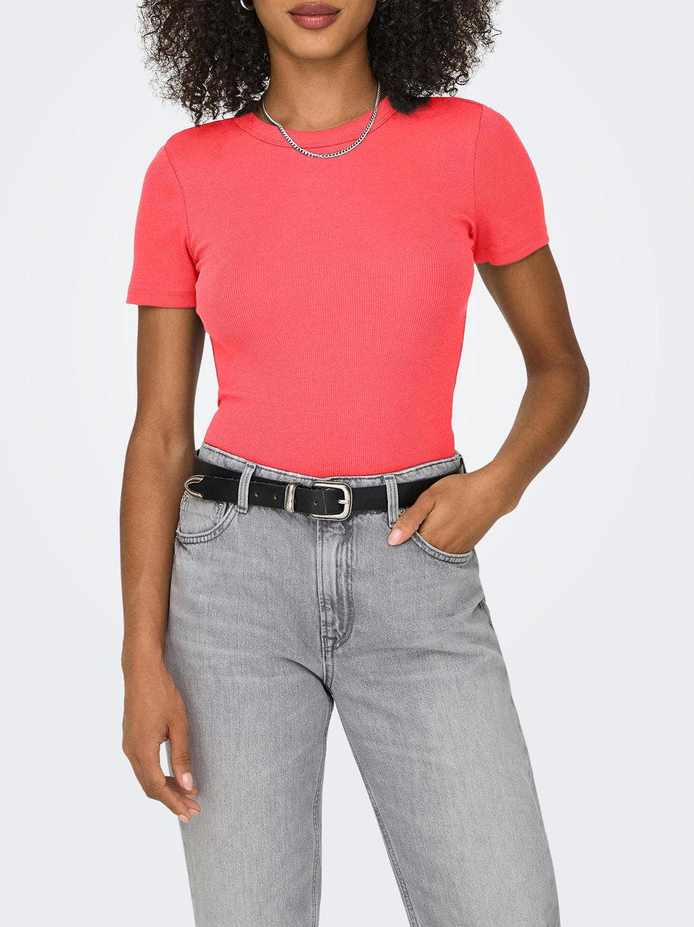 ONLEASY S/S O-NECK TOP BOX JRS 