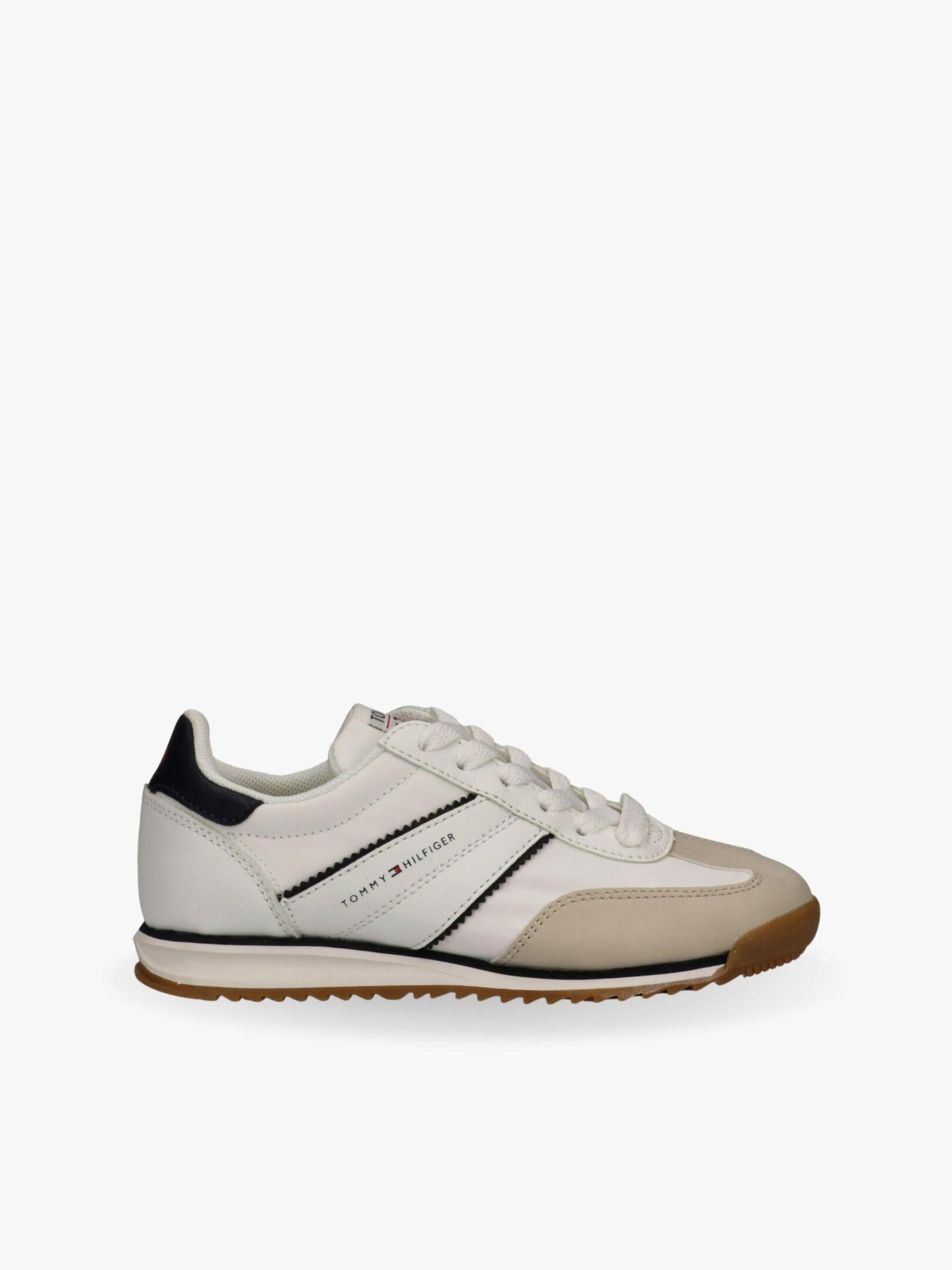 SNEAKER BASSA ALLACCIATA BEIGE/BIANCO/BLU 