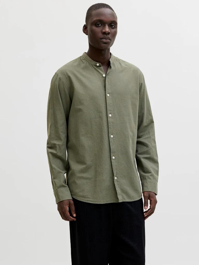 JJEBREEZE LINEN BLEND BAND SHIRT L/S SN 