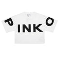 PINKO T-SHIRT CROPPED CON MACRO STAMPA PRISTINE/SOFT PINK