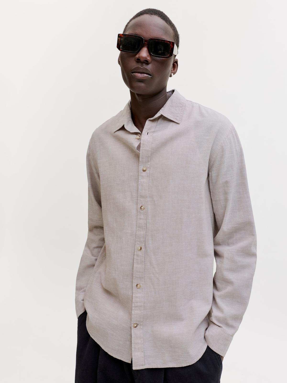 JJESUMMER LINEN BLEND SHIRT L/S SN 