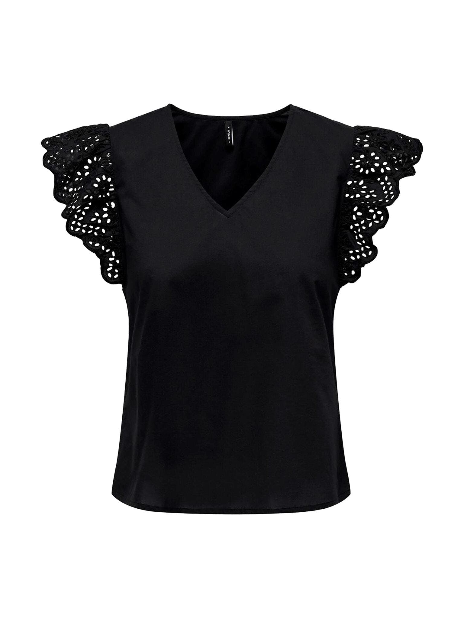 ONLLOU LIFE EMB S/S FRILL TOP PTM 
