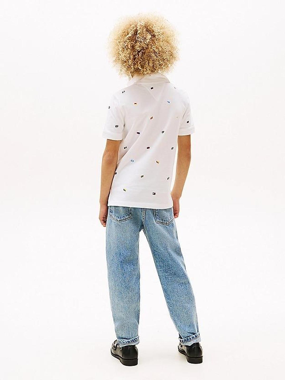 ALL OVER FLAG EMB POLO SS 