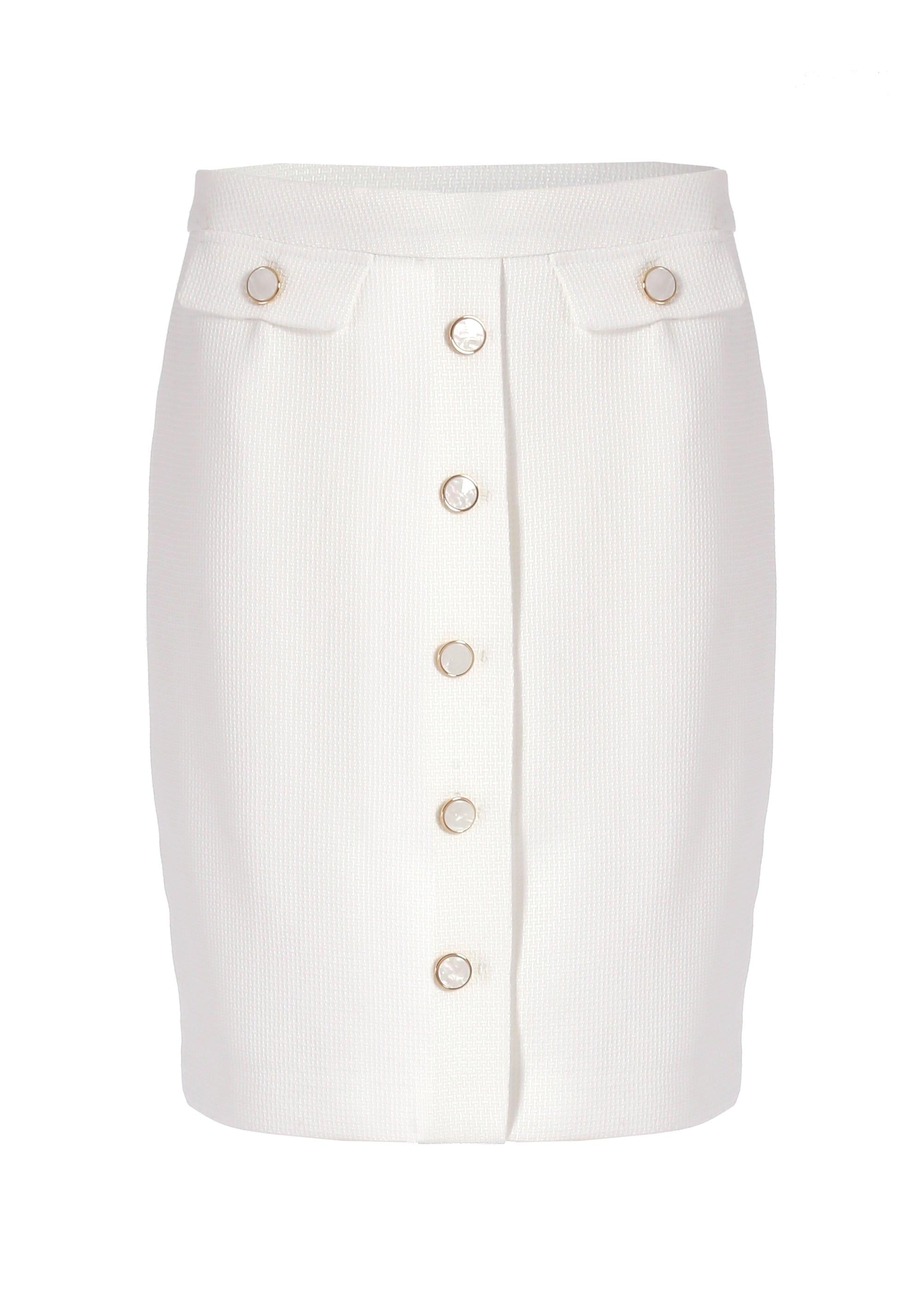 PENCIL MIDI SKIRT WHITE 