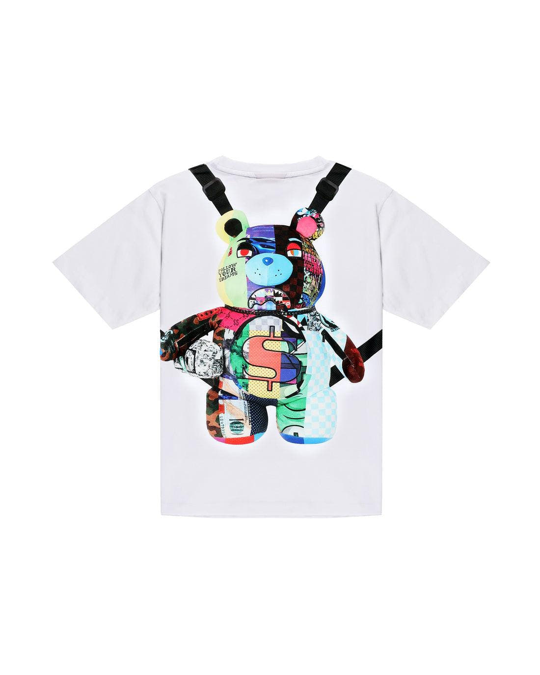 WONDERFUL MIND BEAR BACKPACK WHITE REGULAR T-SHIRT 