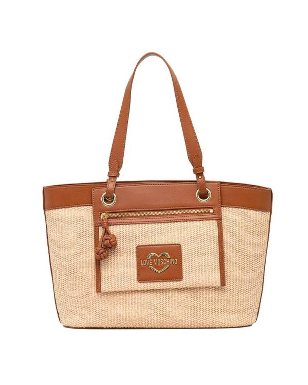 BORSA STRAW+PU CUOIO 