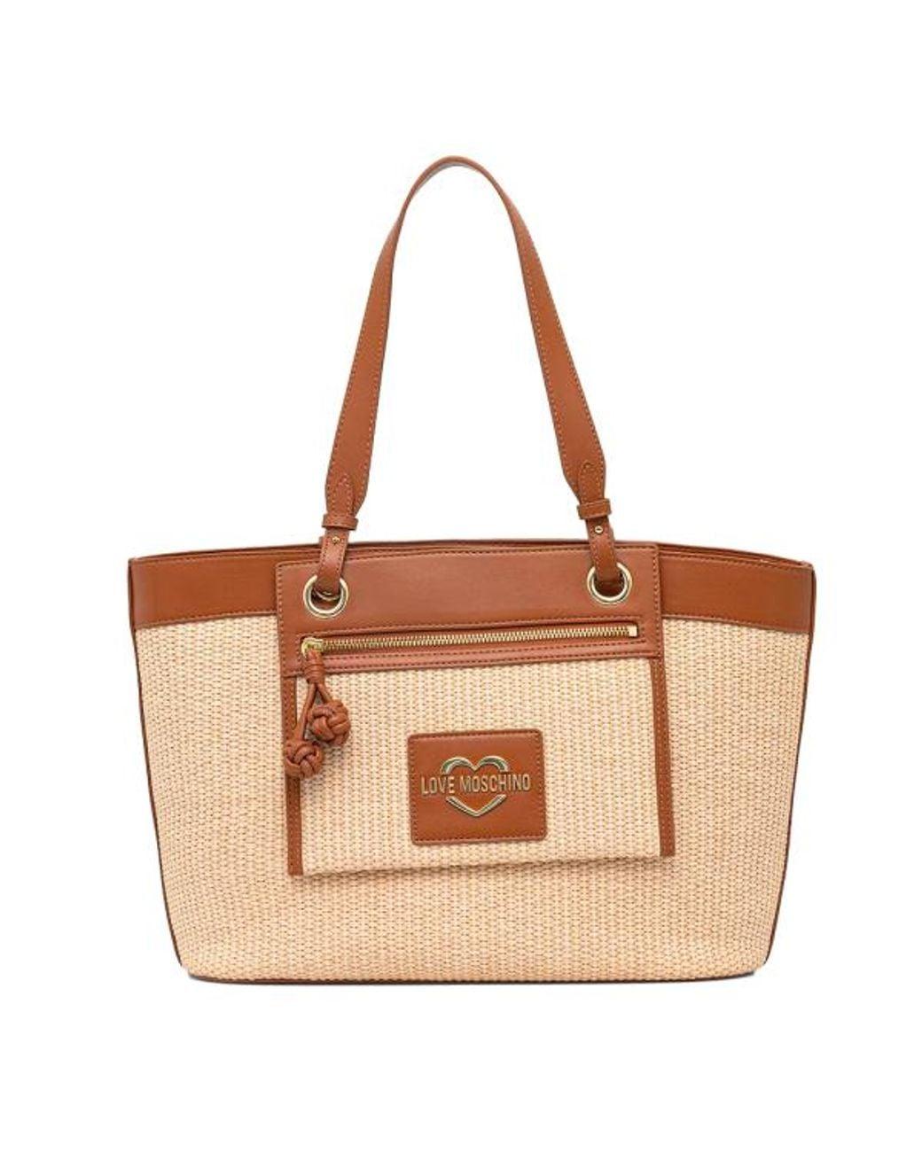 BORSA STRAW+PU CUOIO 