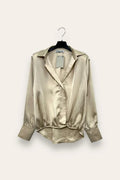 LOVEme Camicia in raso a portafoglio con elastico al fondo