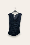 Tank top with soft neckline and draped side