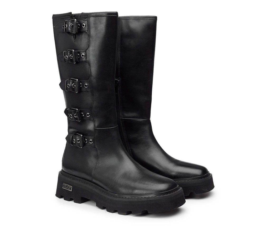 SKIN 3984 BOOT W LEATHER BLACK 