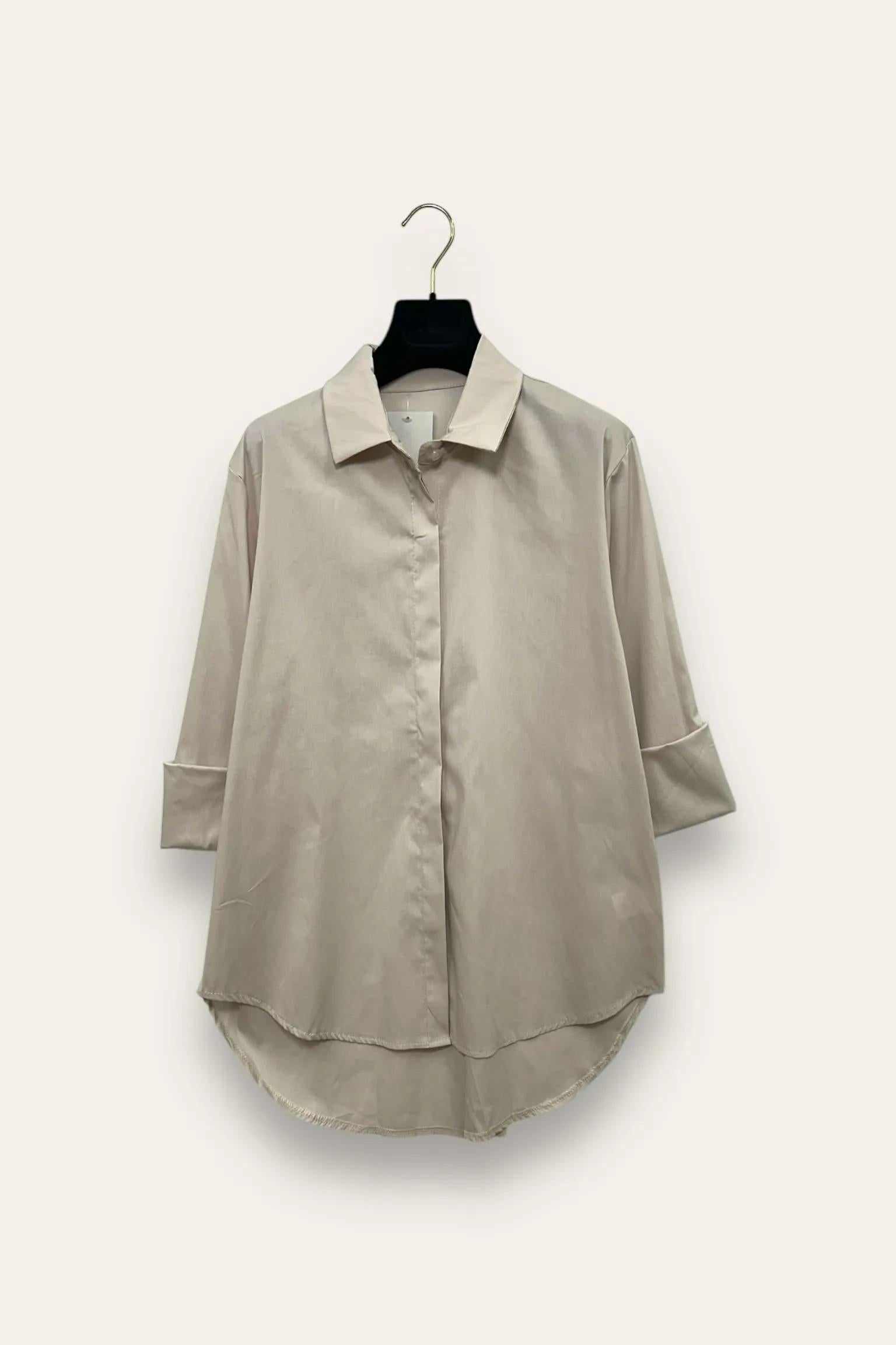 Camicia over in tinta unita 