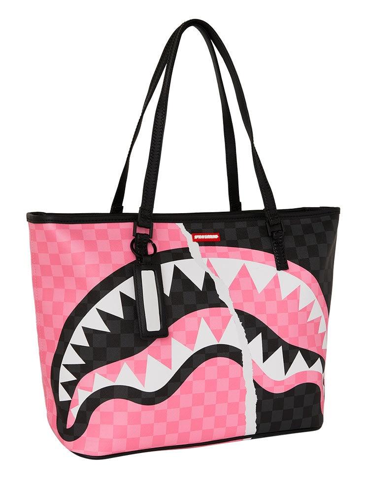 PINK AND BLACK TEAR SIP TOTE 