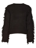 VERO MODA VMGIANNA LS O-NECK SHORT FRINGE PULLOVER