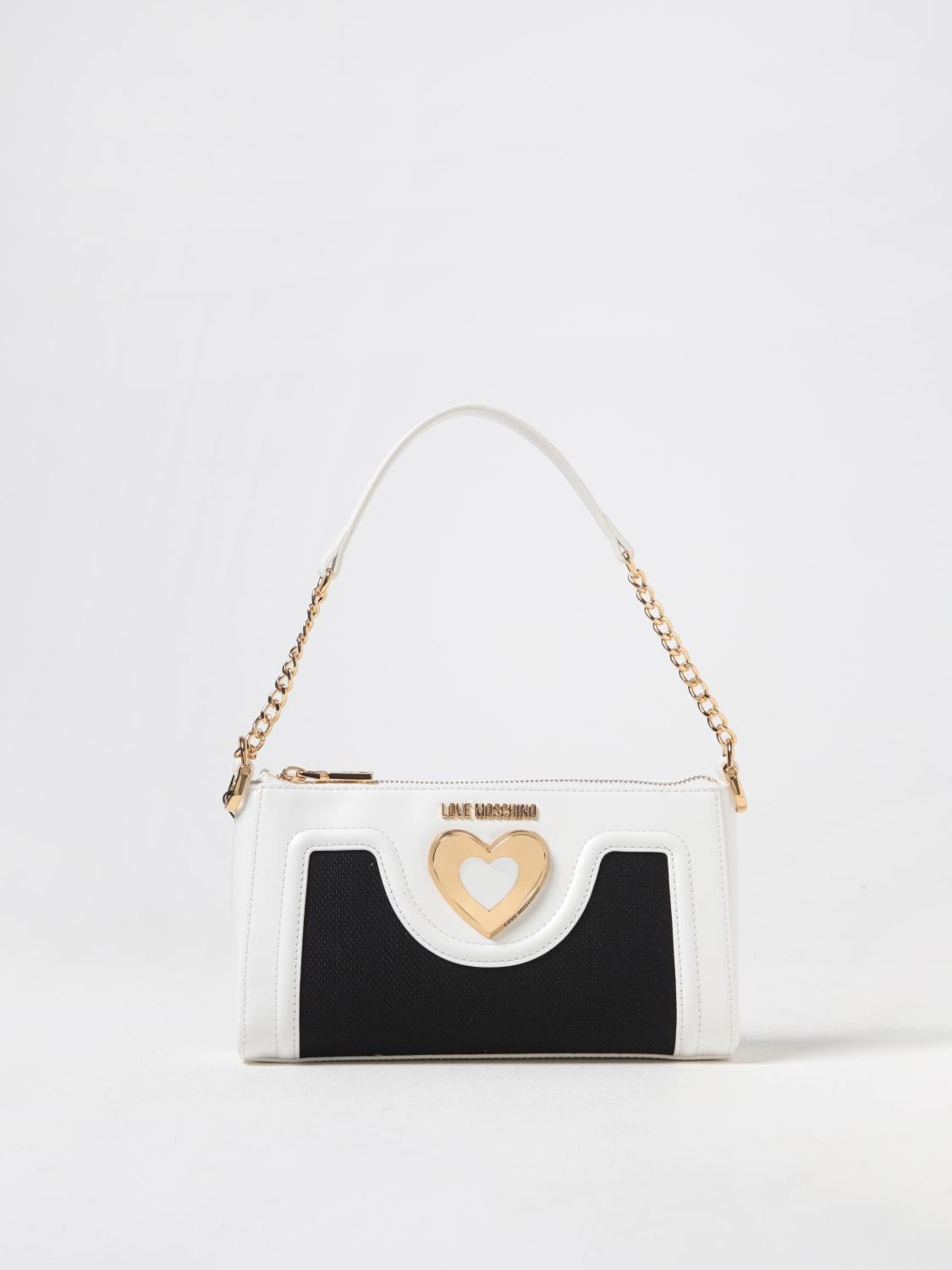 BORSA CANVAS NERO+PU BIANCO 