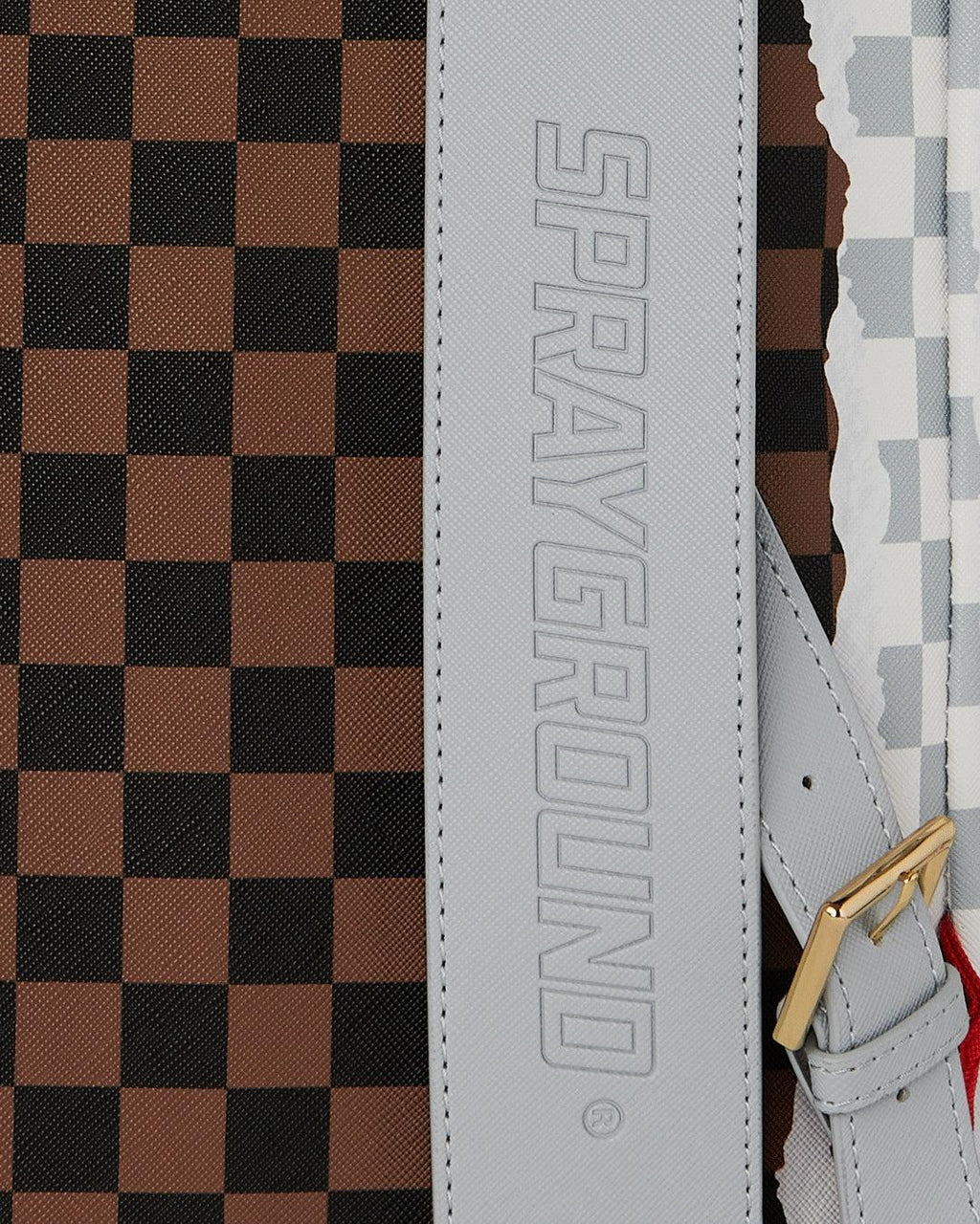 CREAM BROWN TEAR CHECK MONTECARLO 910B8292NSZ/CHECK SPRAYGROUND