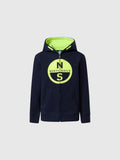 NORTH SAILS HOODED FULL ZIP SWEATHIRT W/GRAPHIC