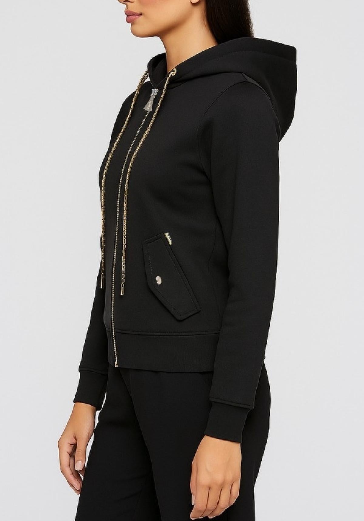 FELPA CAPPUCCIO ZIP MW9620017/NERO MARKUP