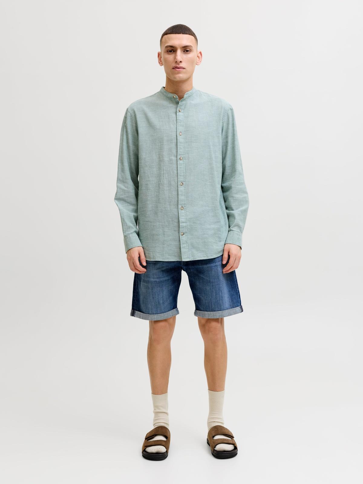 JJESUMMER LINEN BLEND BAND SHIRT L/S SN 