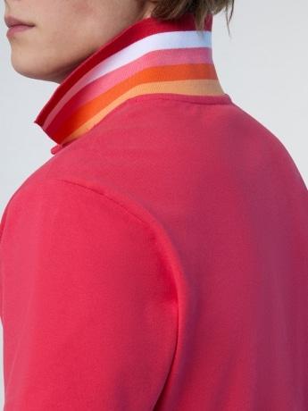 POLO SHORT SLEEVE W/STRIPED ON PLACKET 