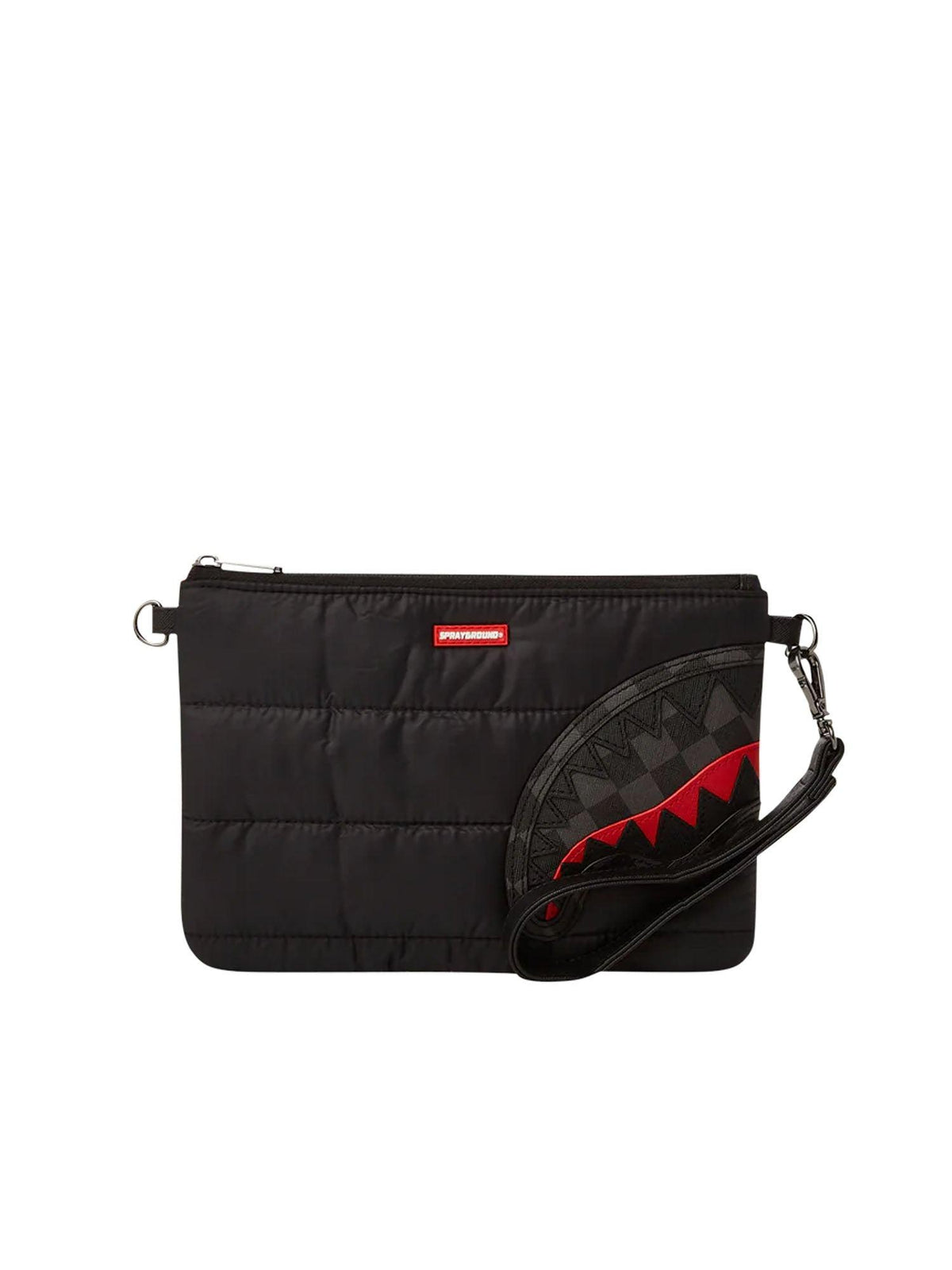 BLACK PUFFER GREY CHECK U POUCHETTE 