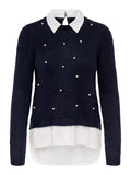 ONLY ONLDOLLY LS WOVEN MIX PEARL PULL CC KNT