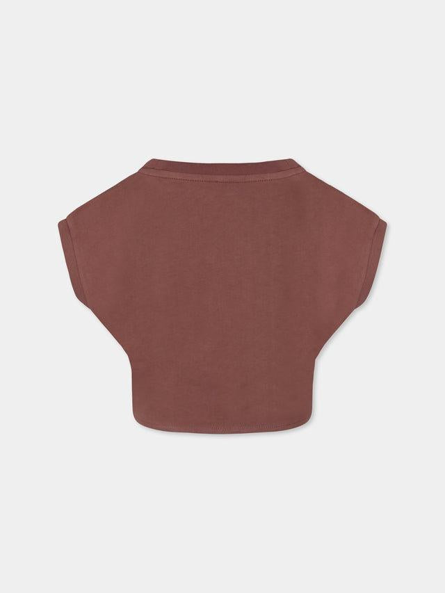 T-SHIRT CROPPED CON NODO + APPL. BORCHIE 
