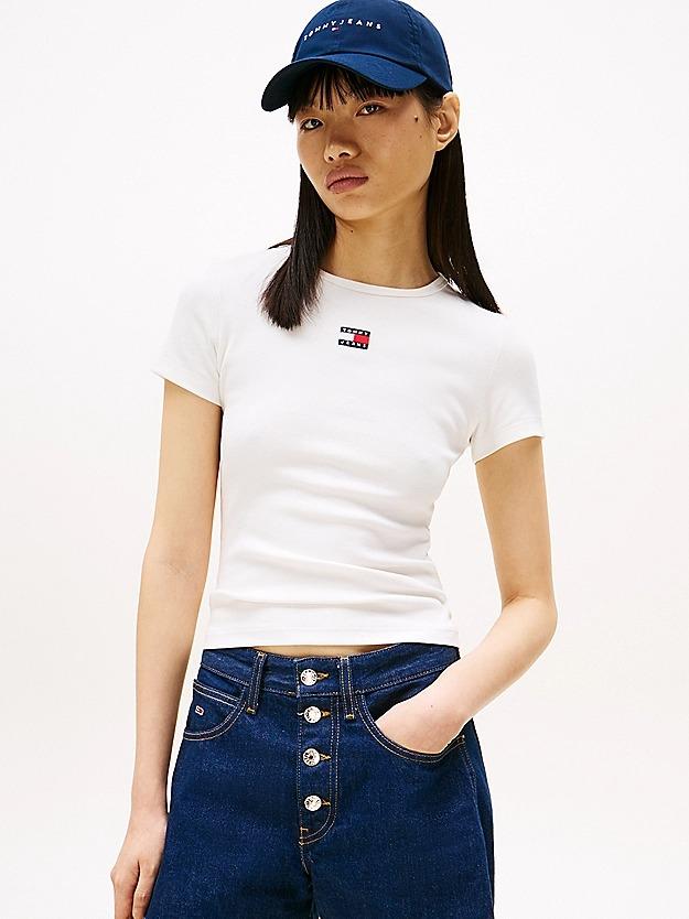 TJW SLIM BADGE RIB T DW0DW17881/YBL TOMMY JEANS