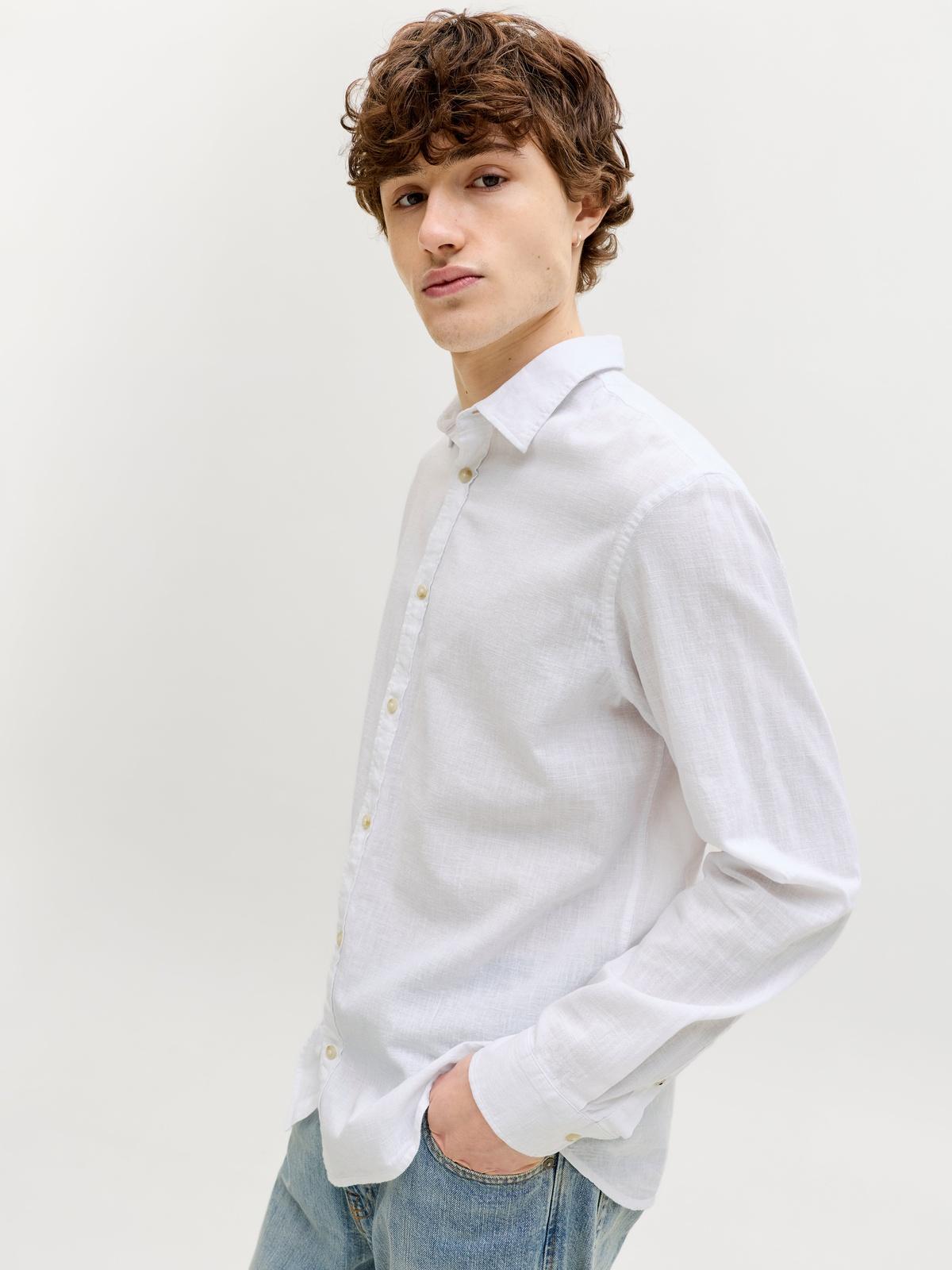 JJESUMMER LINEN BLEND SHIRT L/S SN 