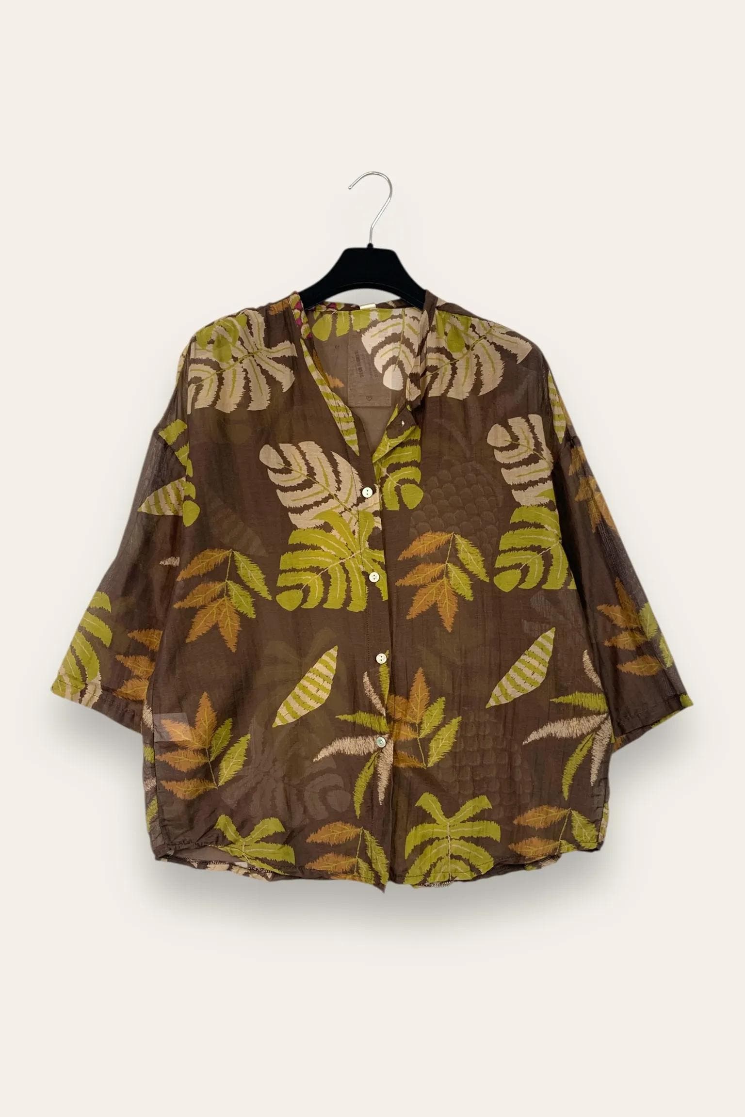 Camicia seta e cotone in fantasia 