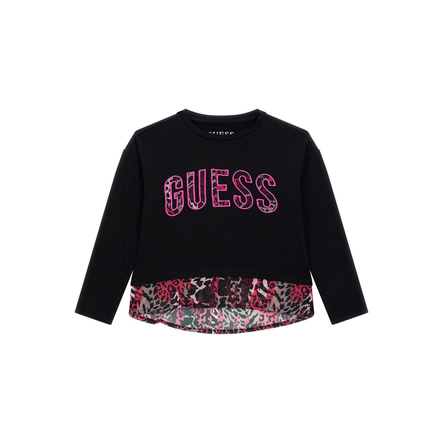 HIGH LOW LS T-SHIRT W/CHIFFON 