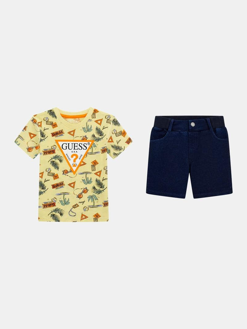 SET SS T-SHIRT+KNITD 