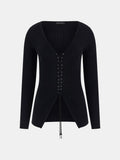 GUESS SELENE LS LACE-UP CARDI SWTR