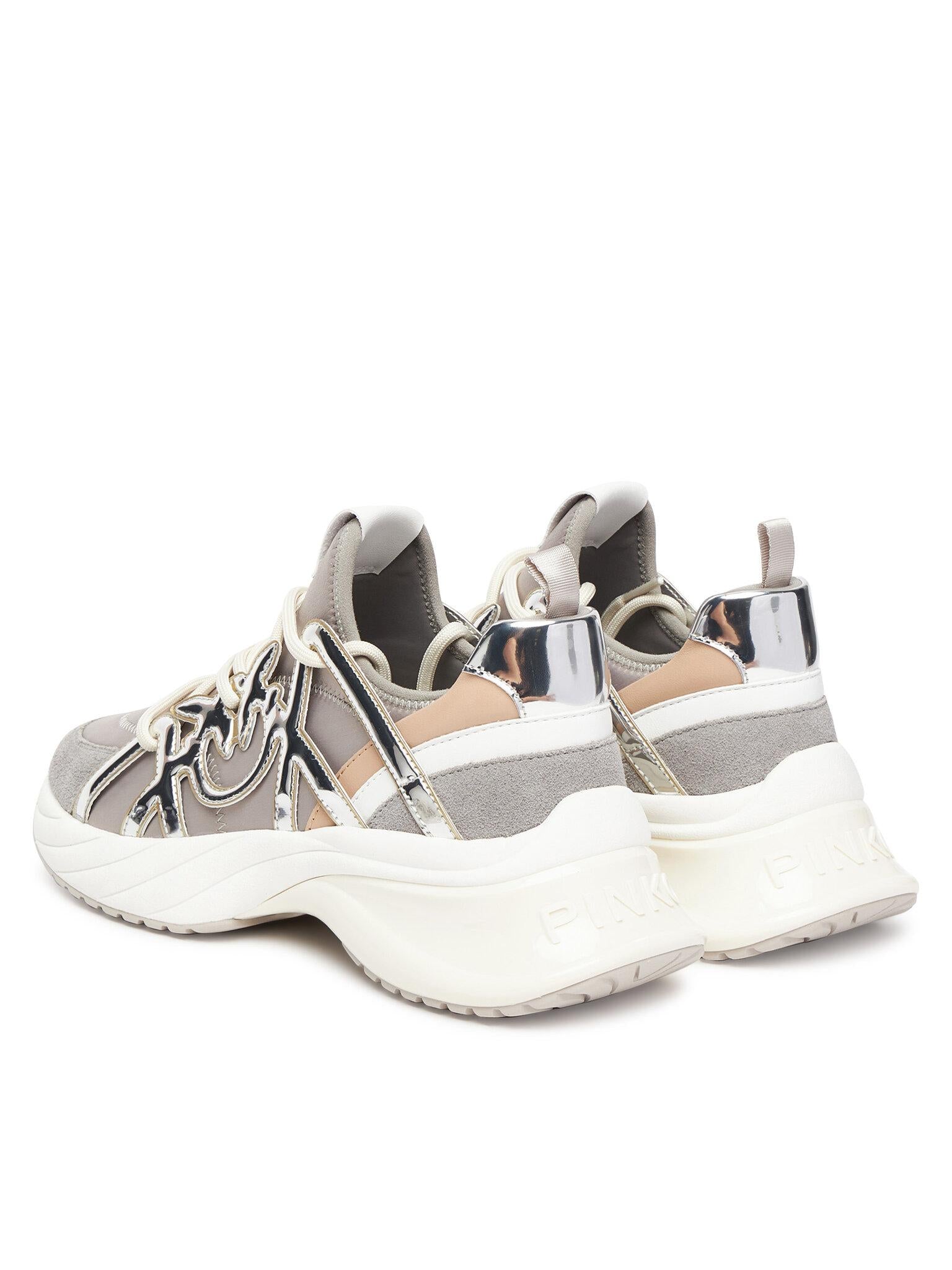 ARIEL 01 - SNEAKER SATIN/COW SUEDE/MIRROR CAGE SS0023T040/OA2 PINKO