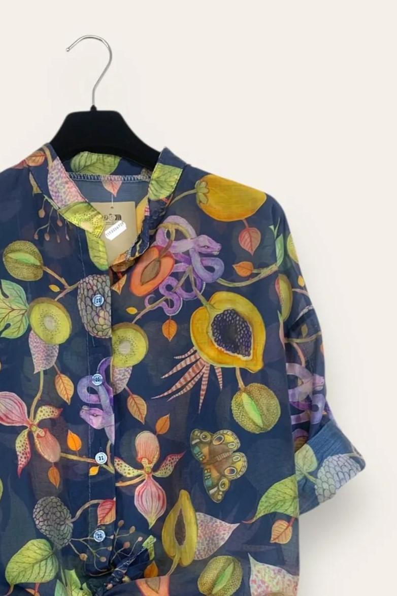 Camicia misto tencel in fantasia 