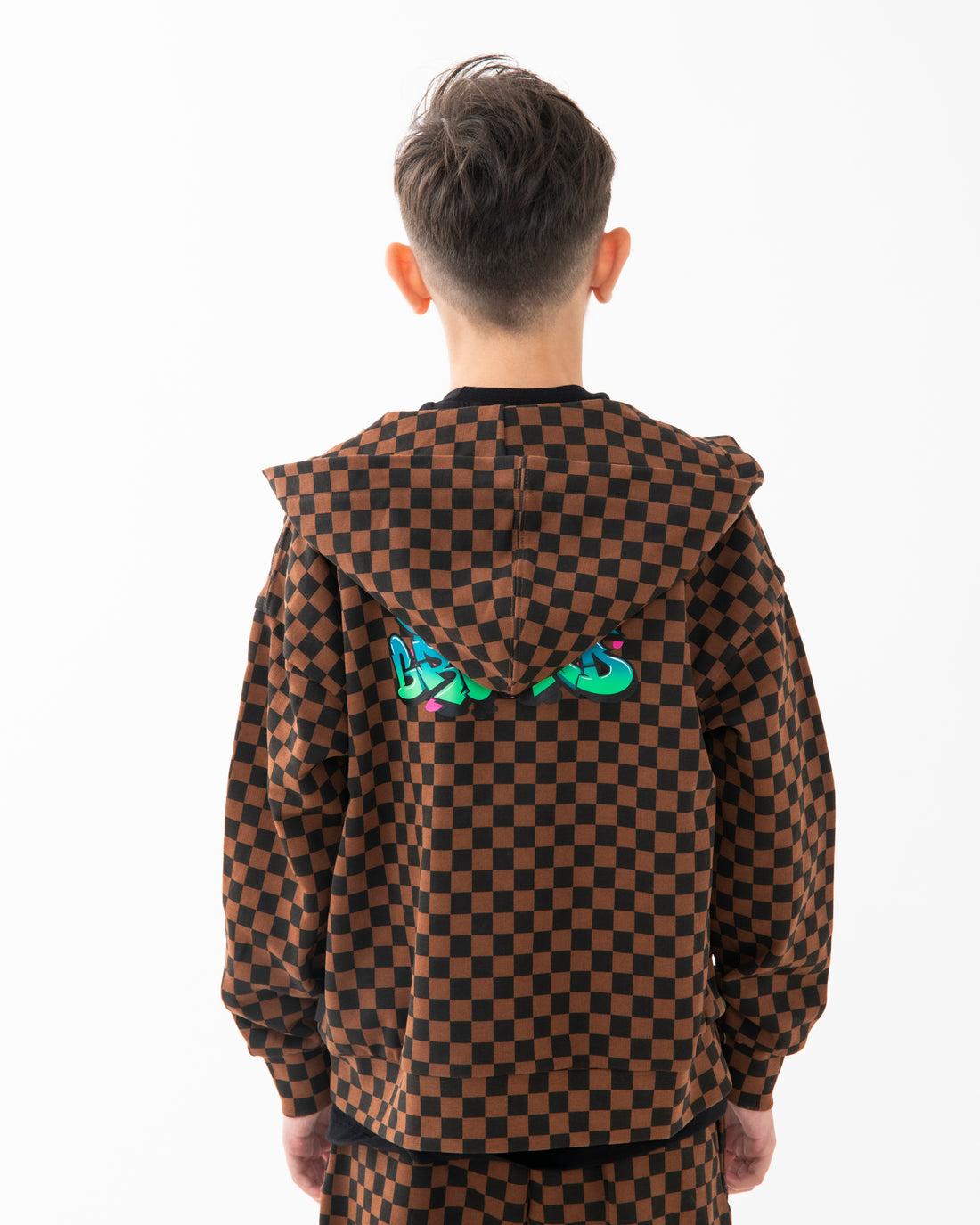 CATCH BEAR CHECK OVER FULLZIP HOODIE 