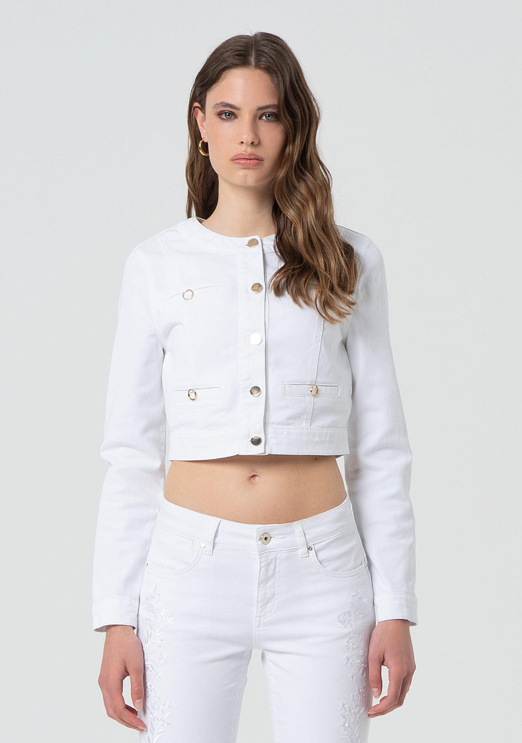BULL DENIM CHANEL JACKET WHITE FR25SJ4004W61501/278 FRACOMINA