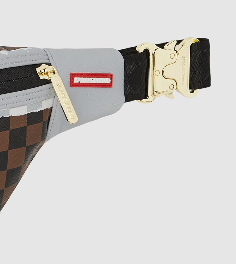 CREAM BROWN TEAR CHECK SAVVY CROSSBODY 910B8296NSZ/BROWN SPRAYGROUND