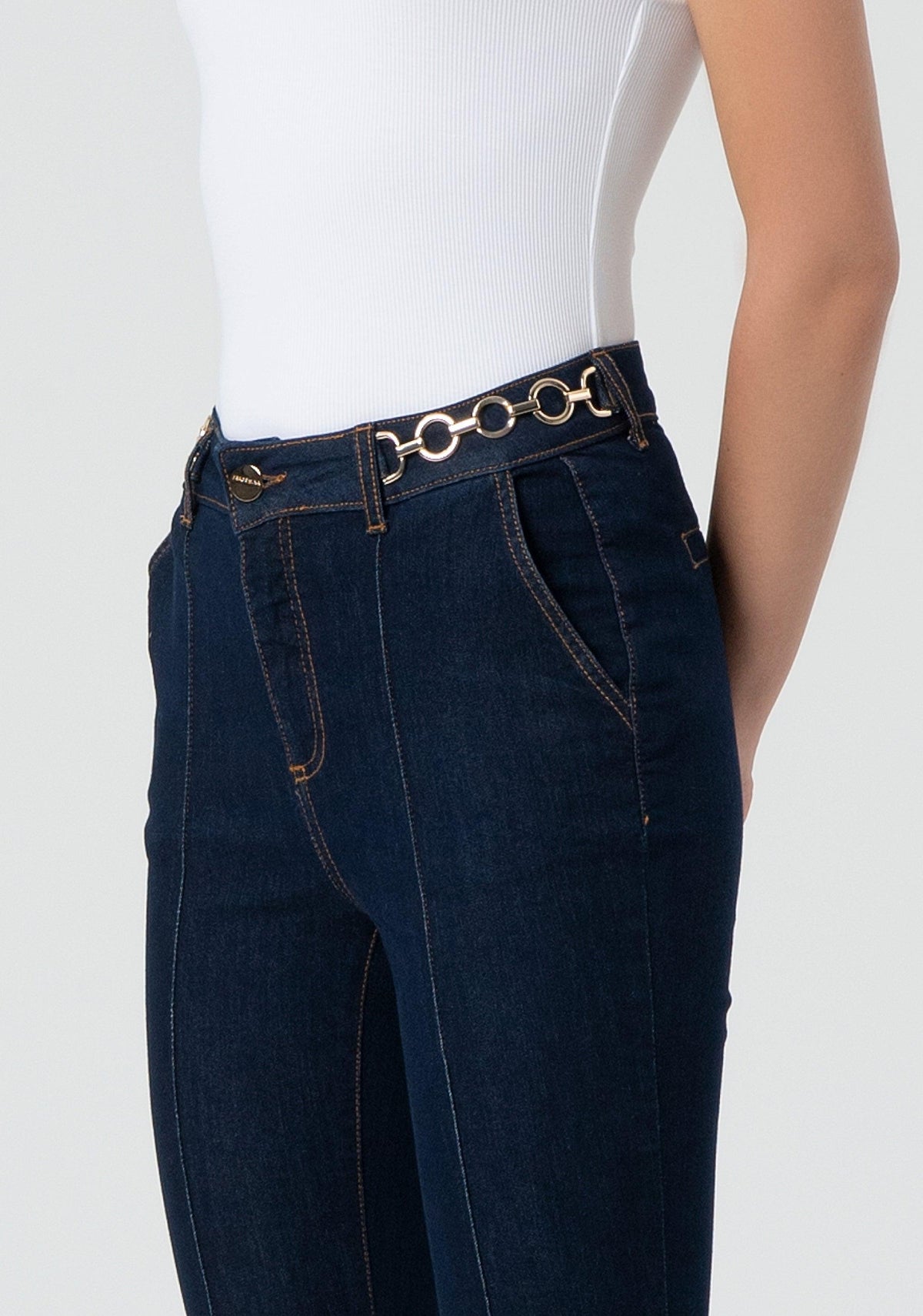 DENIM CROPPED CAPRI PANT RAWWASH 