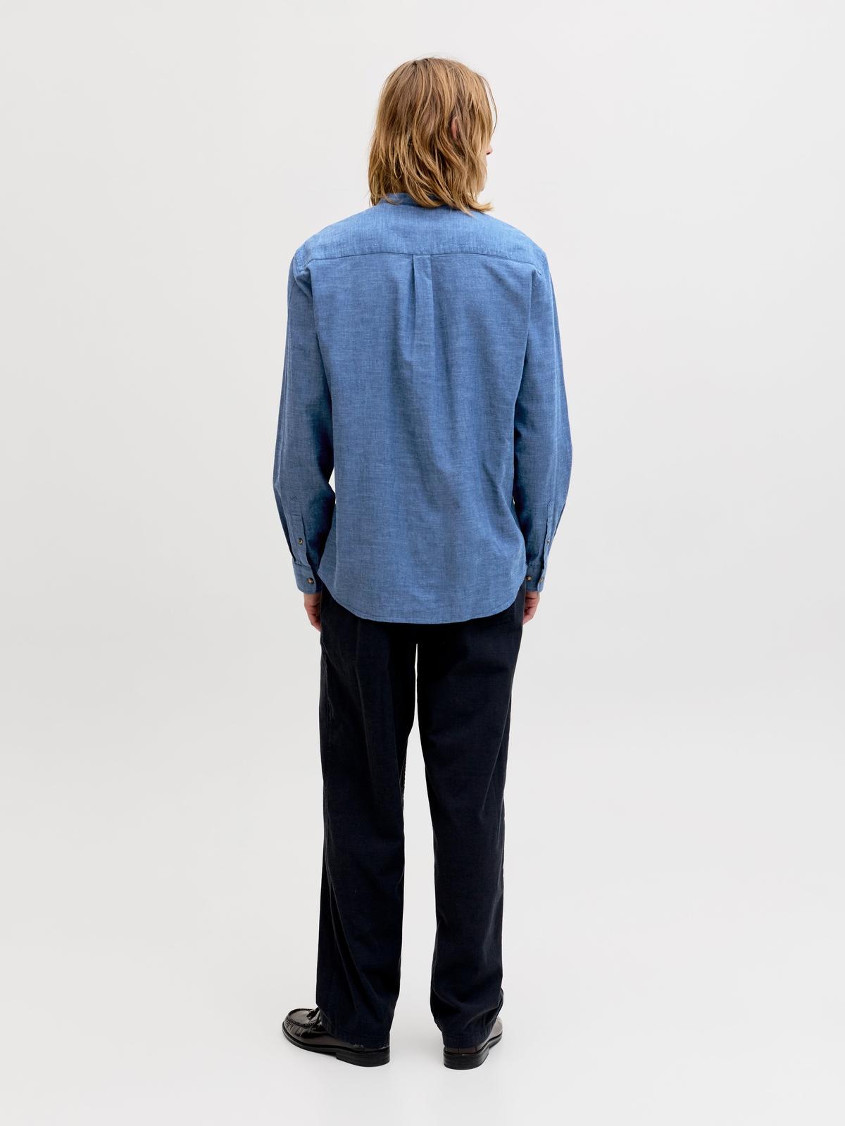 JJESUMMER LINEN BLEND BAND SHIRT L/S SN 