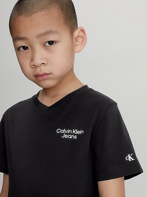 CKJ STACK LOGO V-NECK T-SHIRT 