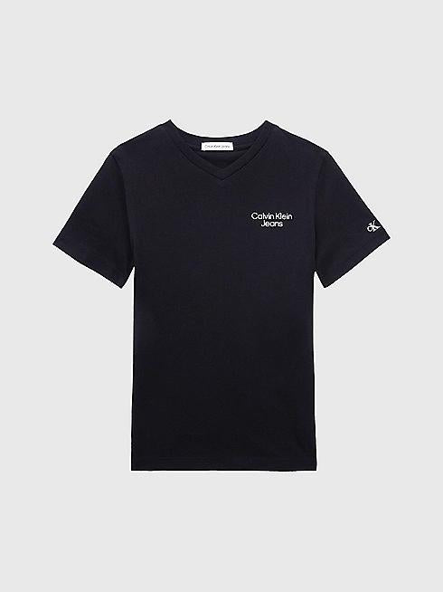 CKJ STACK LOGO V-NECK T-SHIRT 