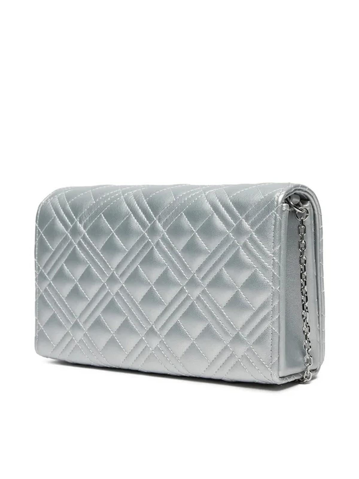 BORSA QUILTED PU METALLIC SILVER 