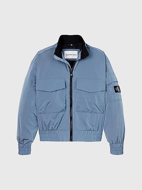 STRUCTURED NYLON ZIPPED BOMBER 