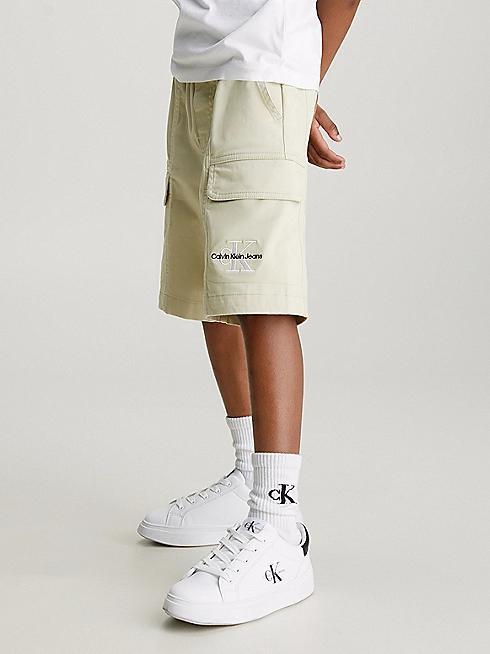 SATEEN CARGO SHORTS 