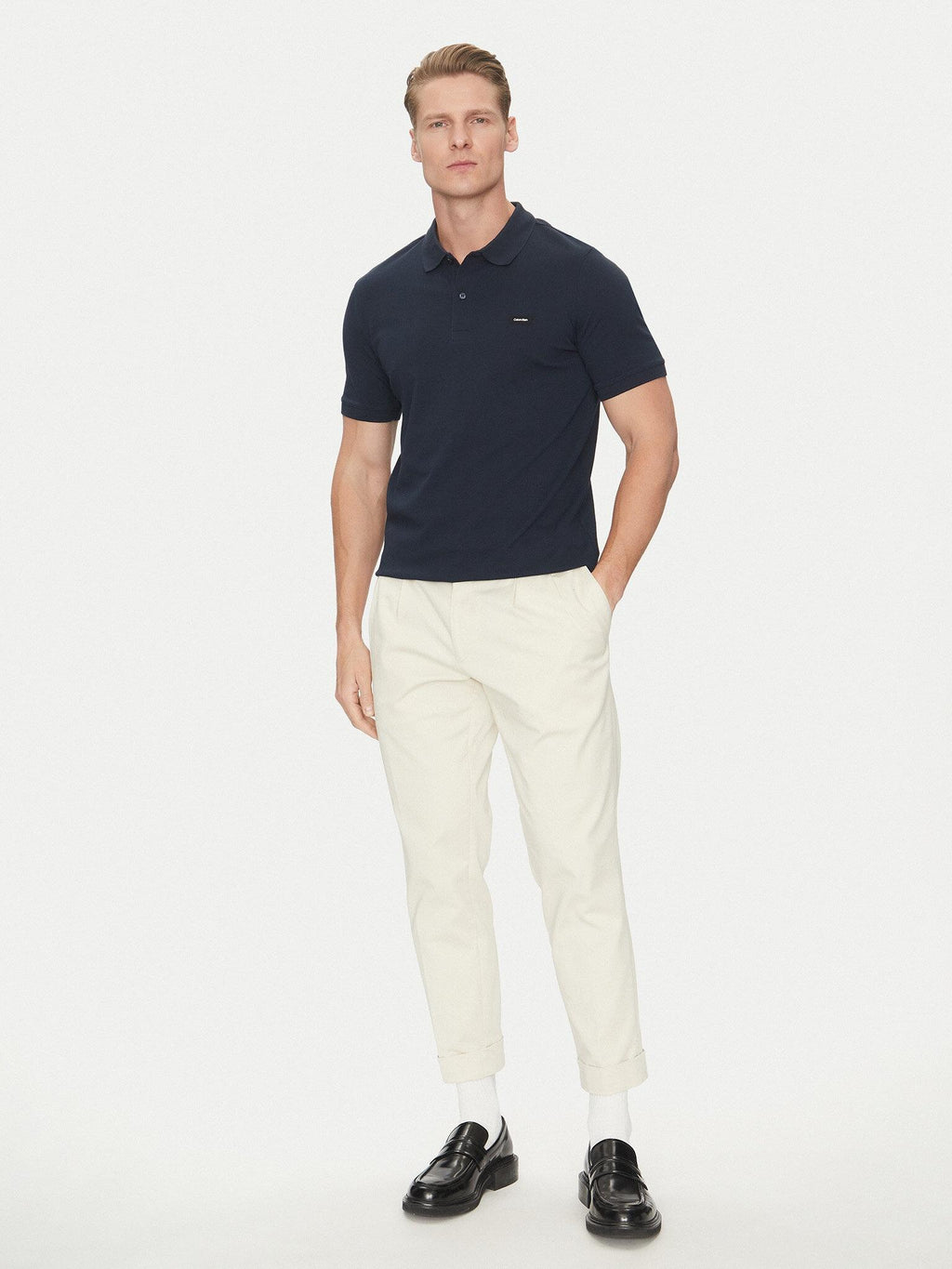 STRETCH PIQUE SLIM P K10K111196/CEF CALVIN KLEIN