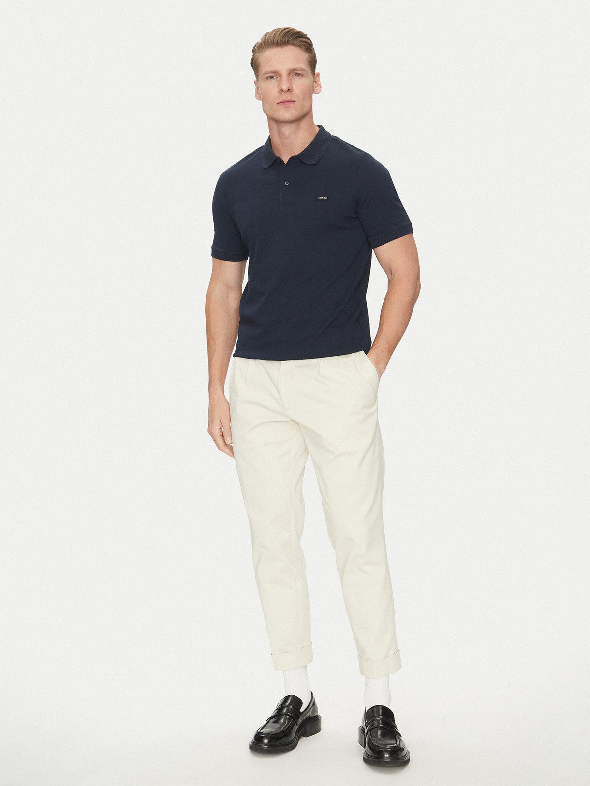 STRETCH PIQUE SLIM P K10K111196/CEF CALVIN KLEIN