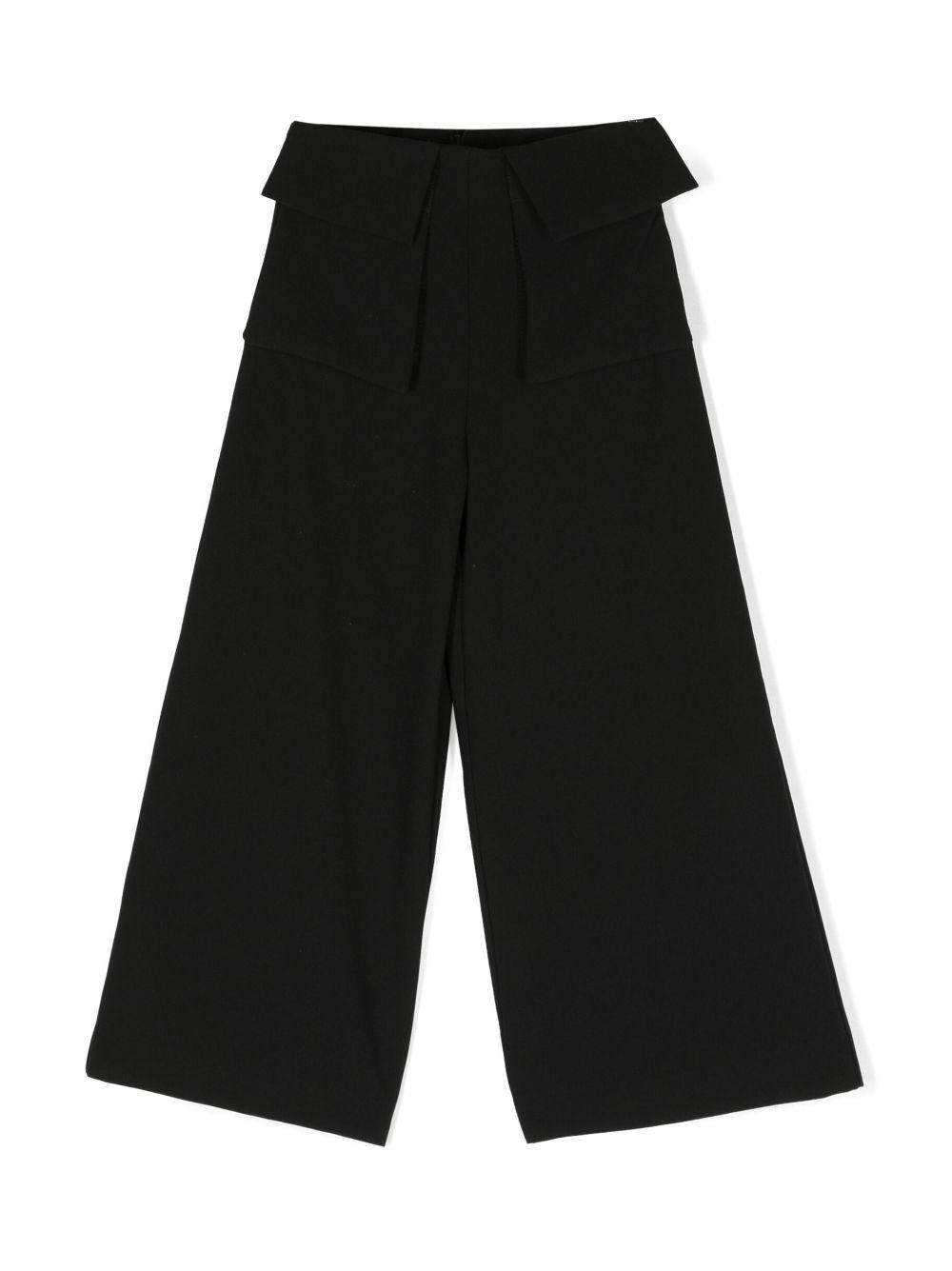 PANTALONE CROPPED CON TASCHE E CHARM GA85 NERO 